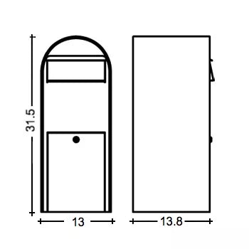 Bobi Jumbo Front Access Package Stainless Steel Mailbox and Round White Post Combo