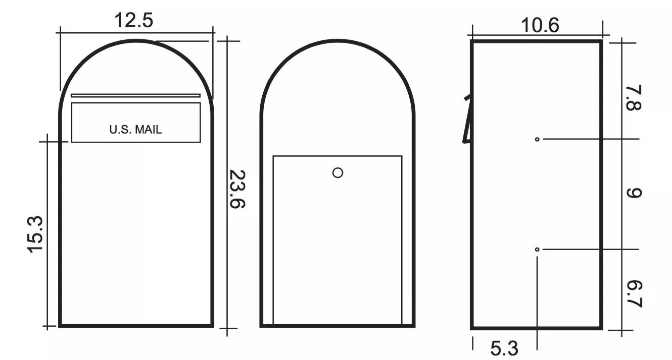 Bobi Grande B Rear Access Modern Locking Mailbox with Round Post Combo – Secure Small Parcel Delivery – Multiple Color Options
