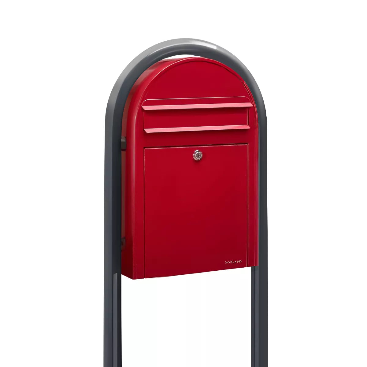 Bobi Classic Slim Front Access Modern Locking Mailbox and Round Post Combo – Multiple Color Options