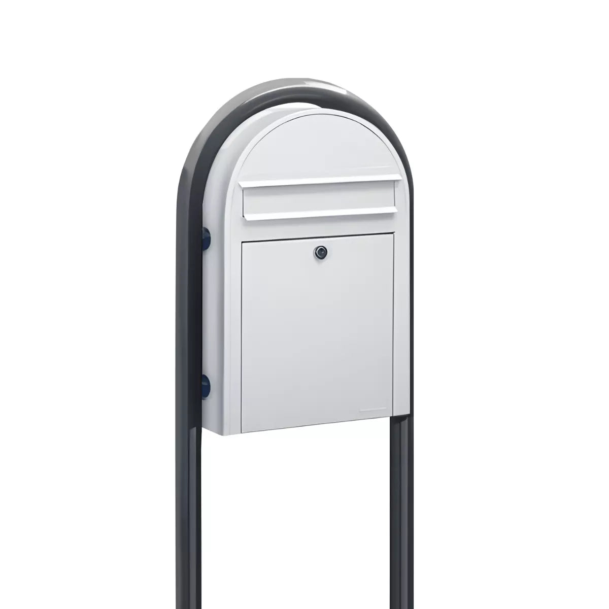 Bobi Classic Slim Front Access Modern Locking Mailbox and Round Post Combo – Multiple Color Options