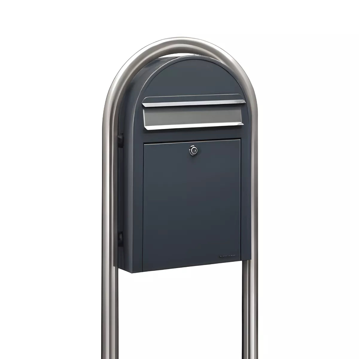 Bobi Classic Slim Front Access Modern Locking Mailbox and Round Post Combo – Multiple Color Options