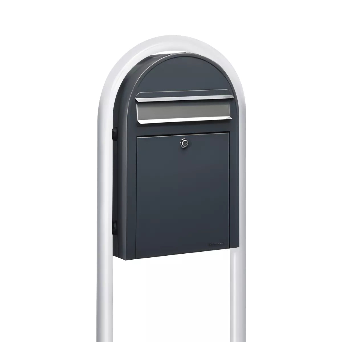 Bobi Classic Slim Front Access Modern Locking Mailbox and Round Post Combo – Multiple Color Options