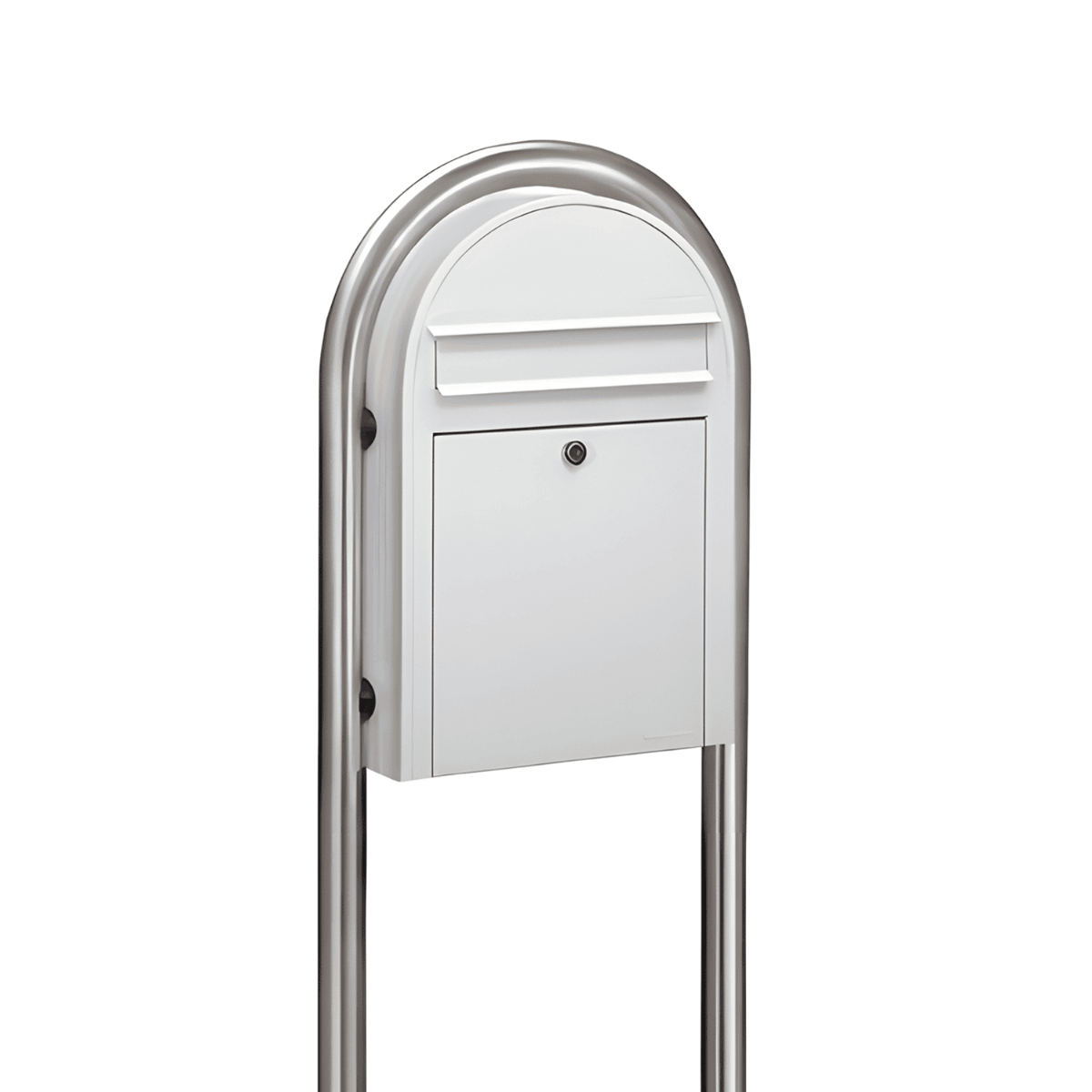 Bobi Classic Slim Front Access Modern Locking Mailbox and Round Post Combo – Multiple Color Options