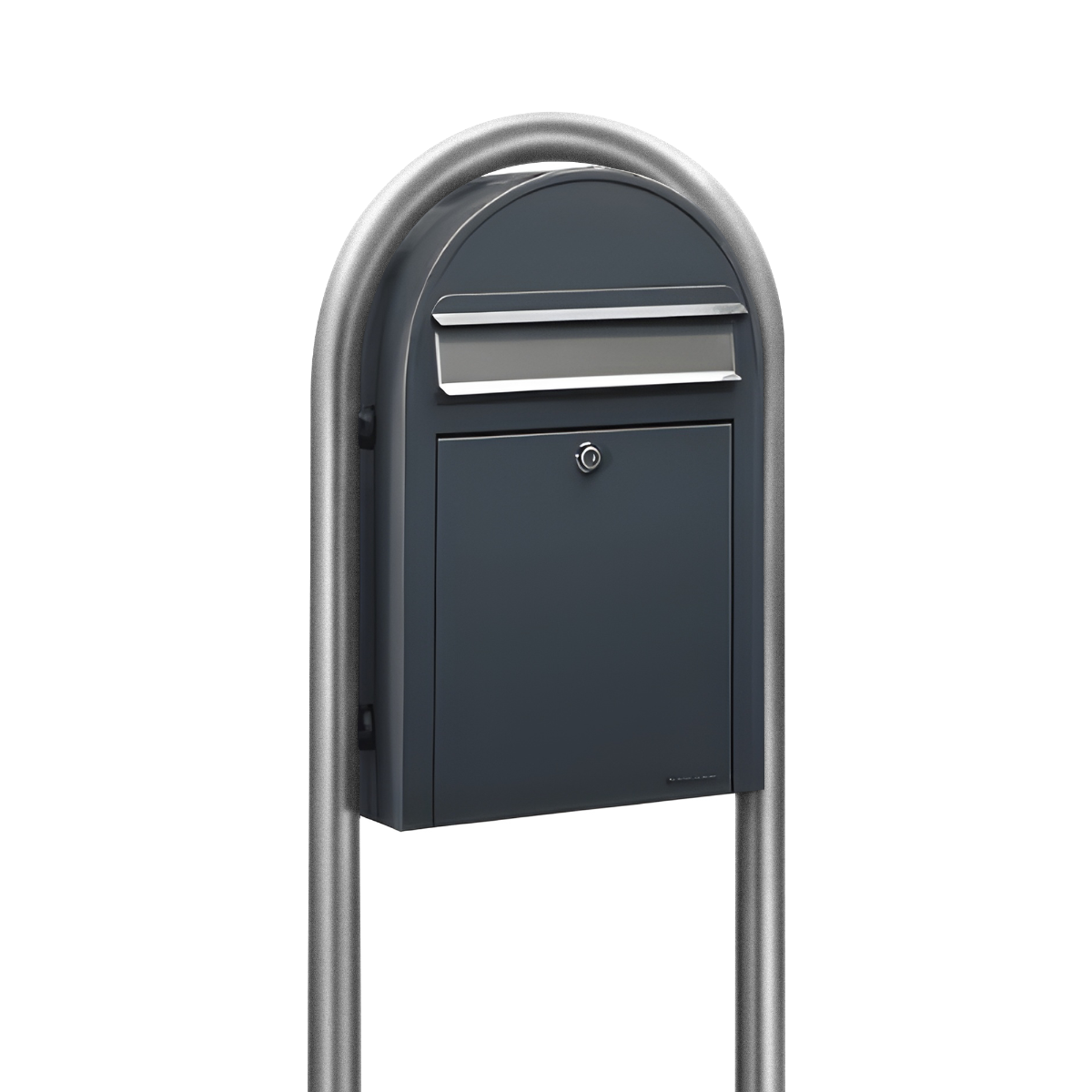 Bobi Classic Slim Front Access Modern Locking Mailbox and Round Post Combo – Multiple Color Options