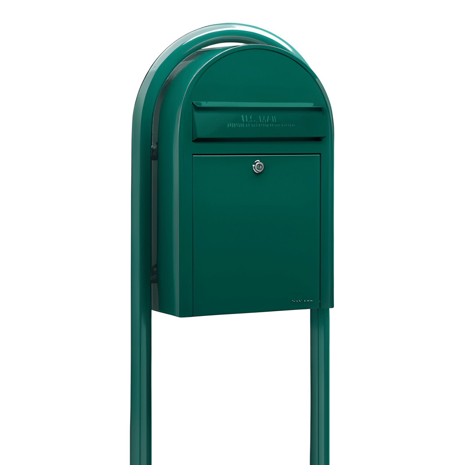 bobi classic green mailbox with round green post