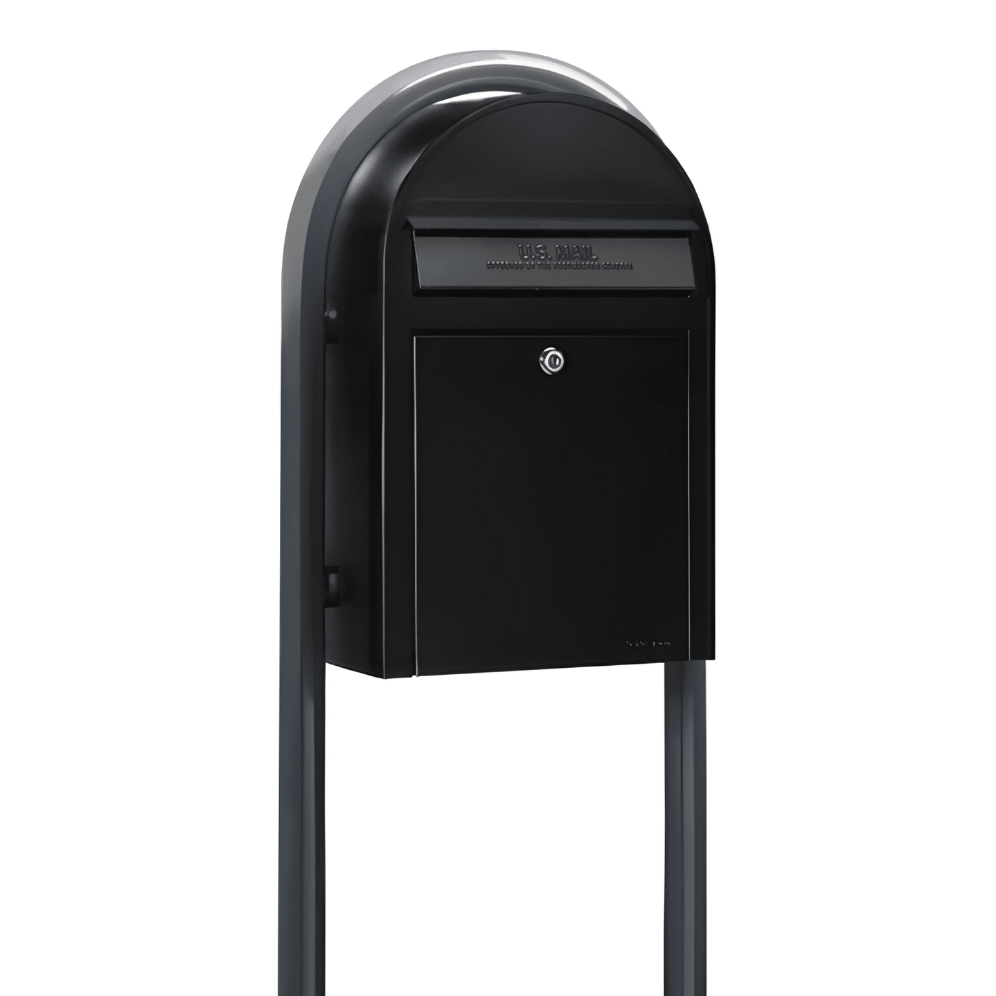 bobi classic black mailbox with round grey post