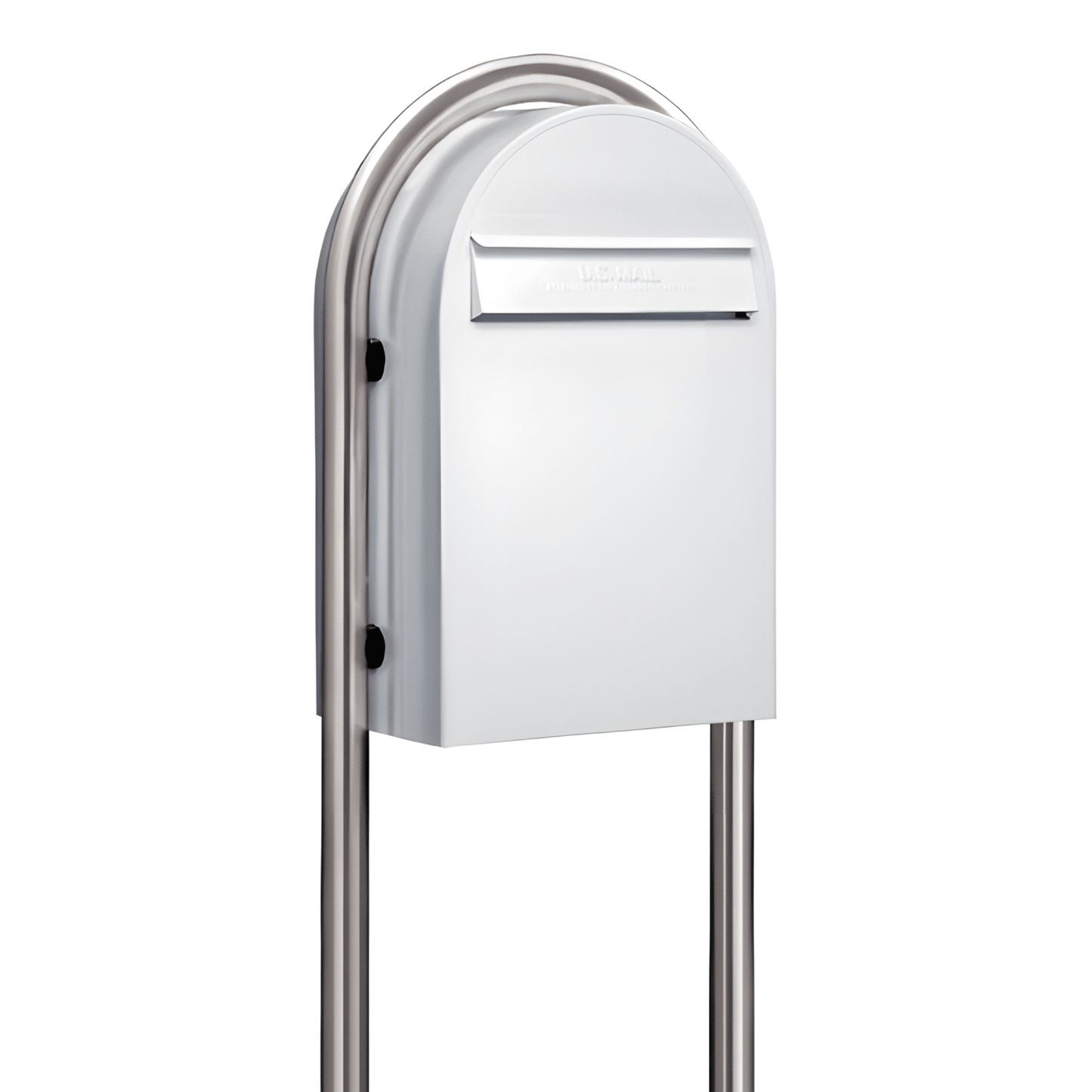 bobi classic b white mailbox with round stainless steel post