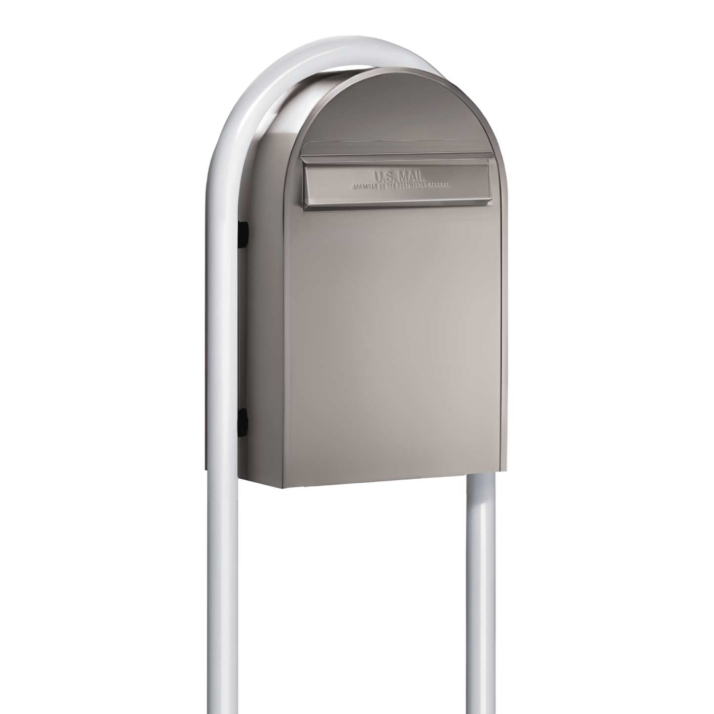 bobi classic b zinc mailbox with round white post