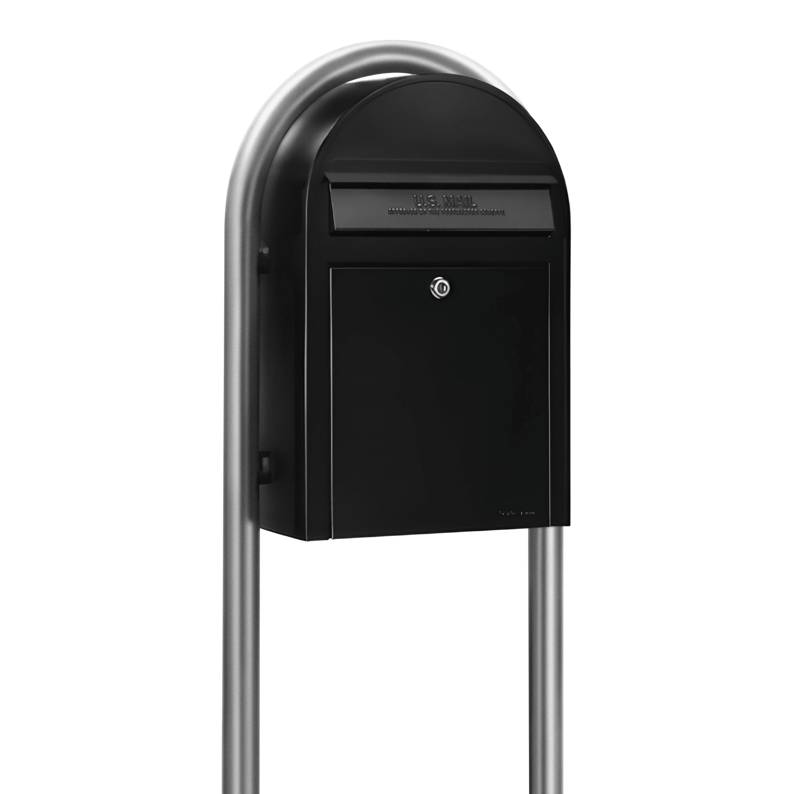 bobi classic black mailbox with round zinc post