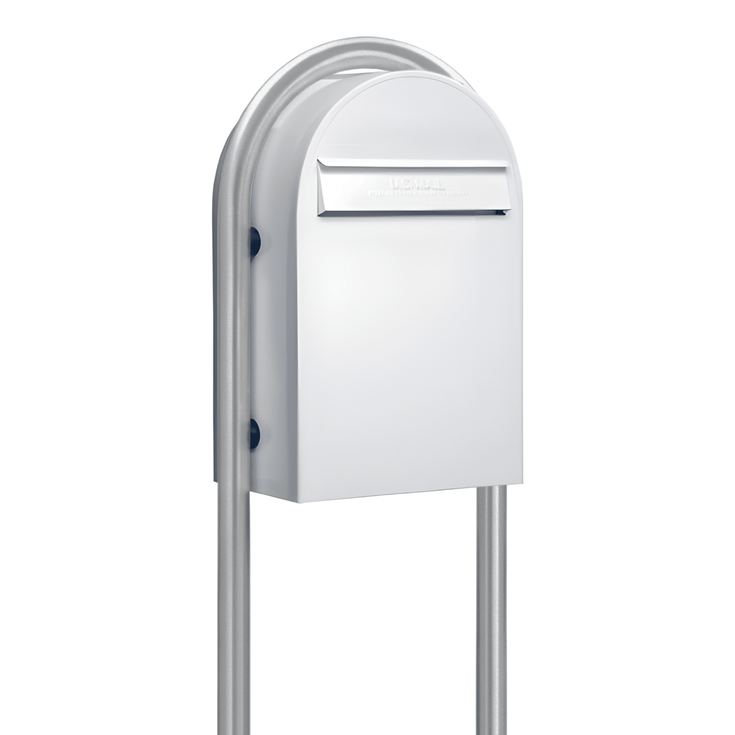 bobi classic b white mailbox with round zinc post