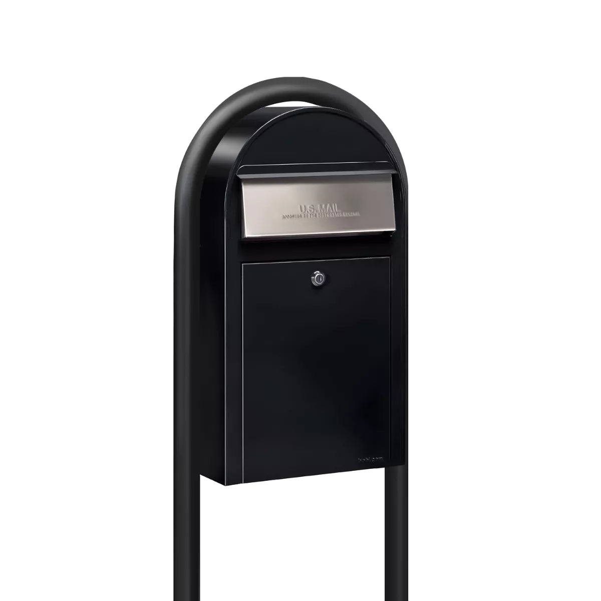 Bobi Grande Slim Front Access Modern Locking Mailbox with Round Post Combo – Multiple Color Options