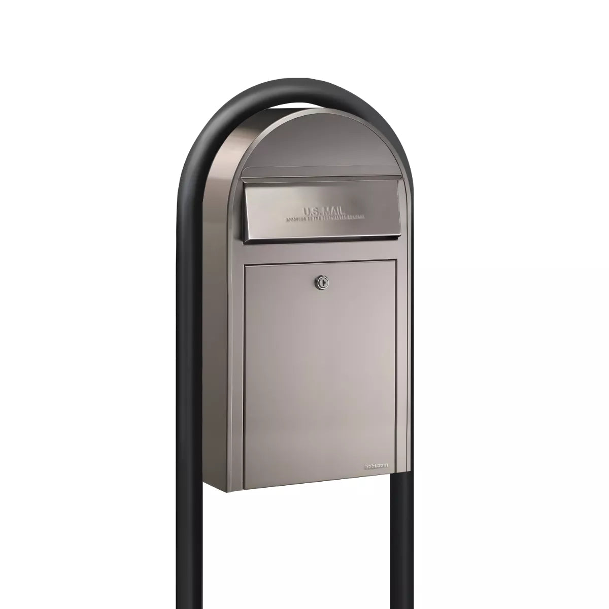 Bobi Grande Slim Front Access Modern Locking Mailbox with Round Post Combo – Multiple Color Options