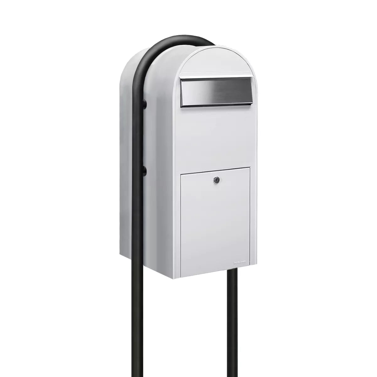 Bobi Jumbo Front Access Modern Locking Package Mailbox and Round Post Combo – Multiple Color Options