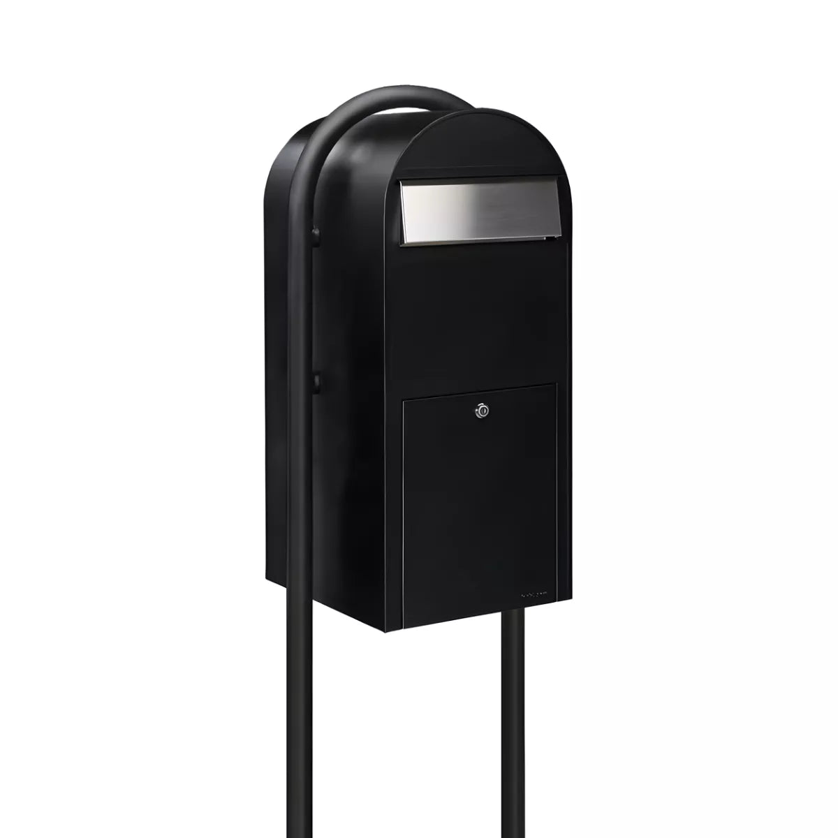 Bobi Jumbo Front Access Modern Locking Package Mailbox and Round Post Combo – Multiple Color Options