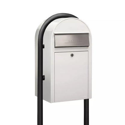 Bobi Grande Front Access Modern Locking Mailbox with Round Post Combo – Secure Small Parcel Delivery – Multiple Color Options