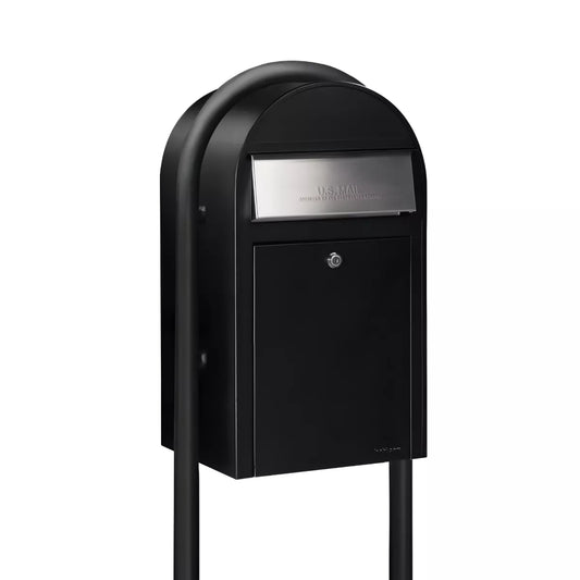 black bobi grande mailbox with black post