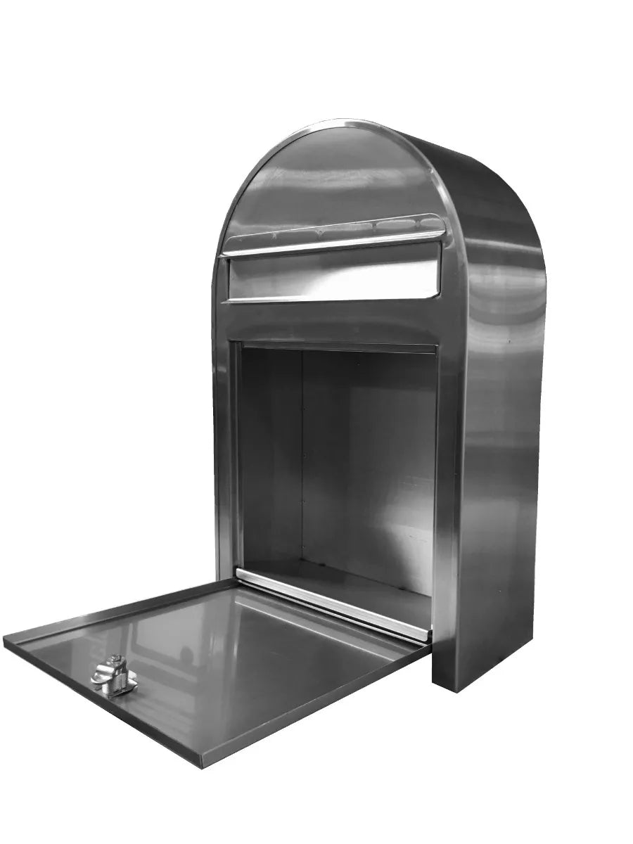 side view, stainless steel bobi slim with the access open for reference