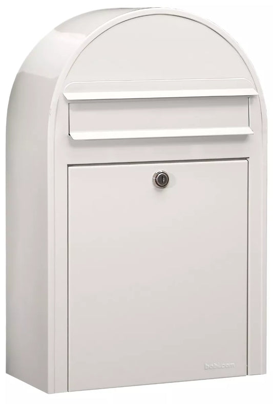 Bobi Classic (S) Slim White Front Access Lockable Mailbox