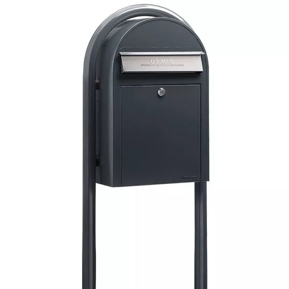 Bobi Classic Front Access Modern Locking Mailbox and Round Post Combo – Multiple Color Options