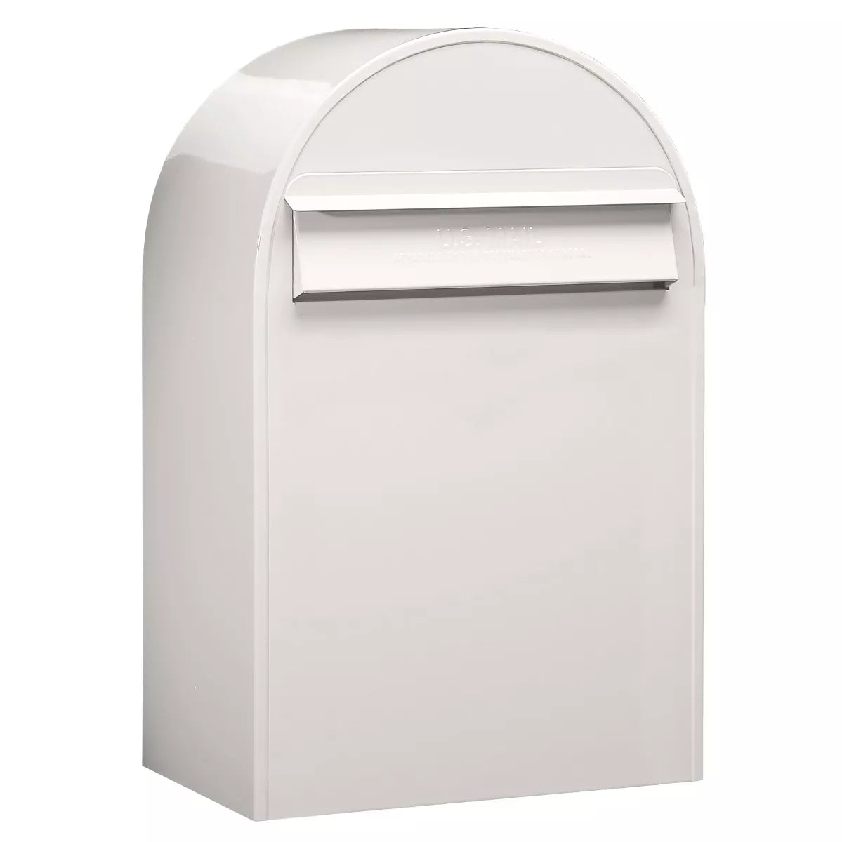 Bobi Classic B Rear Access Modern Locking White Mailbox and Round Black Post Combo