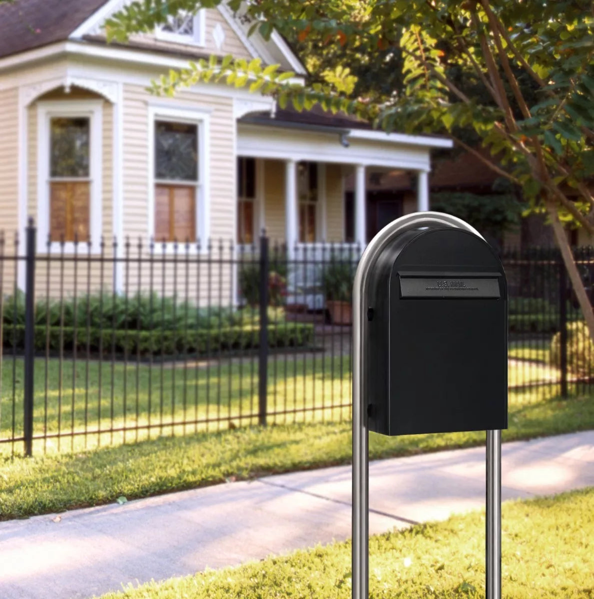 bobi classic b black mailbox with zinc post edited for customer reference