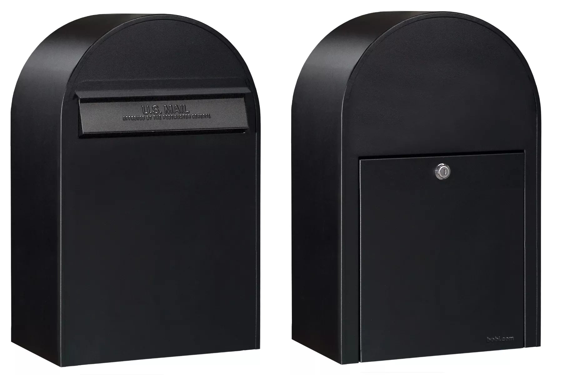 bobi classic b black mailbox with rear view