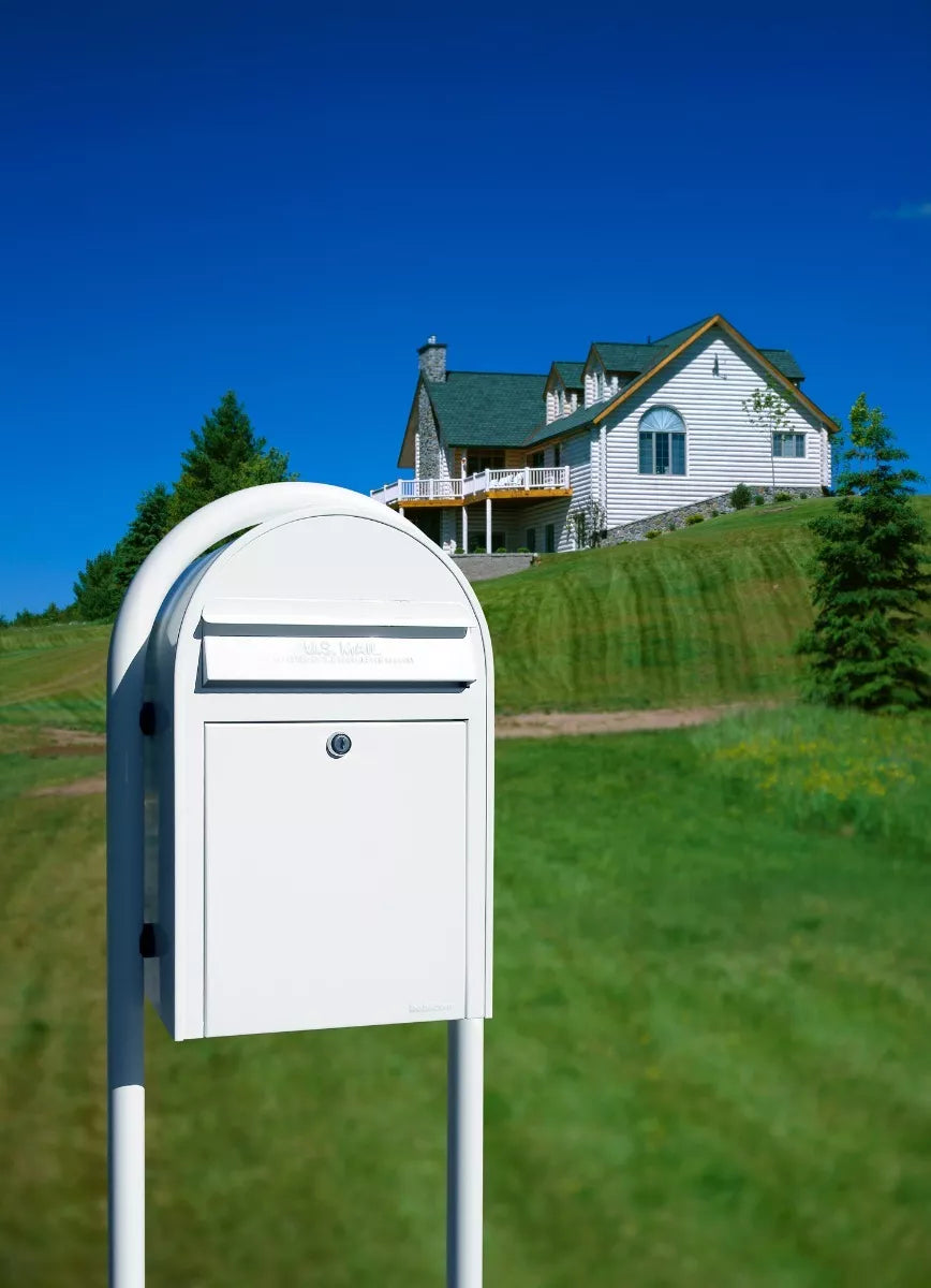 bobi classic white mailbox and post edited