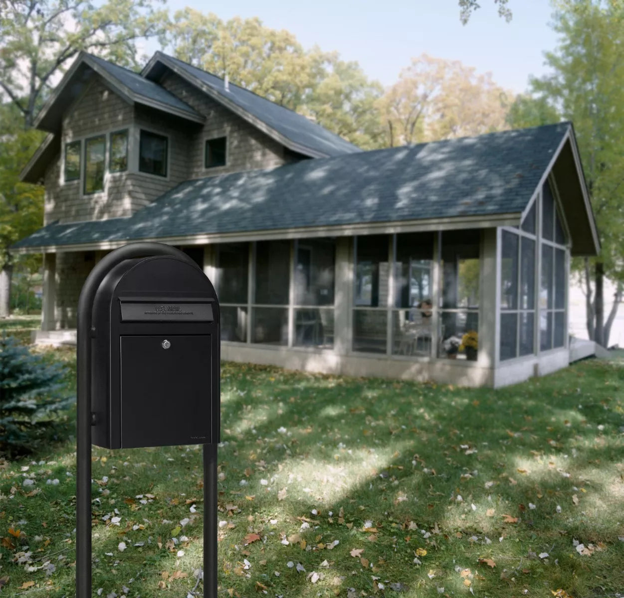 black bobi mailbox and post, edited for visual presentation