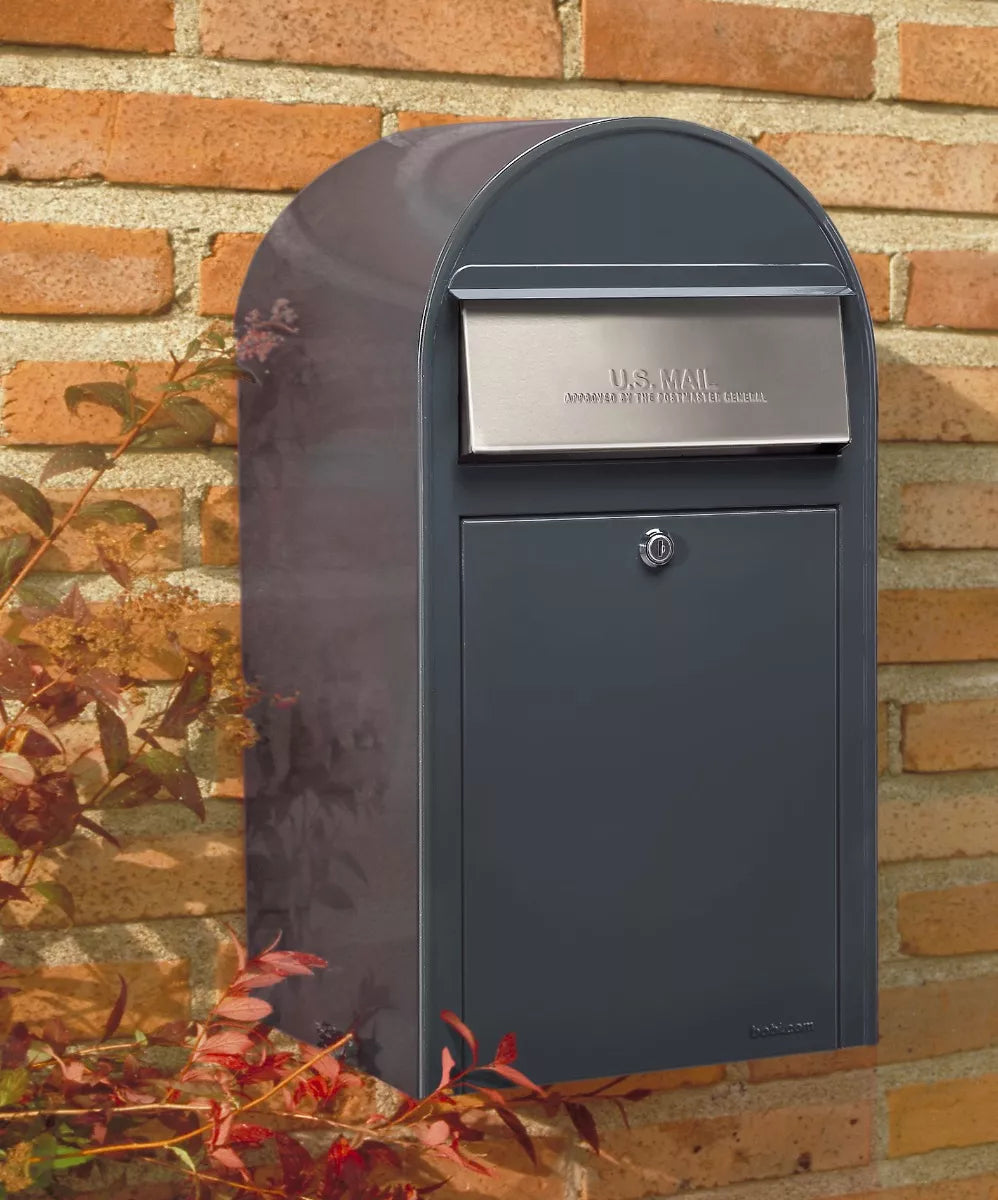 wall mounted grey bobi grande mailbox