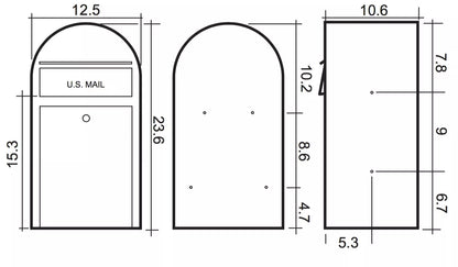 Bobi Grande Front Access Modern Locking Mailbox with Round Post Combo – Secure Small Parcel Delivery – Multiple Color Options