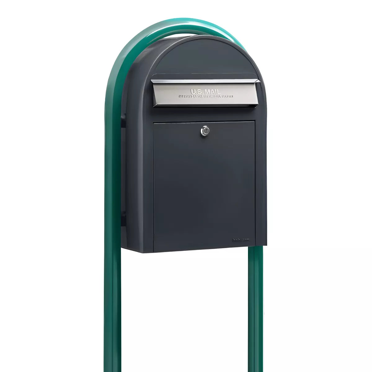 Bobi Classic Front Access Modern Locking Mailbox and Round Post Combo – Multiple Color Options