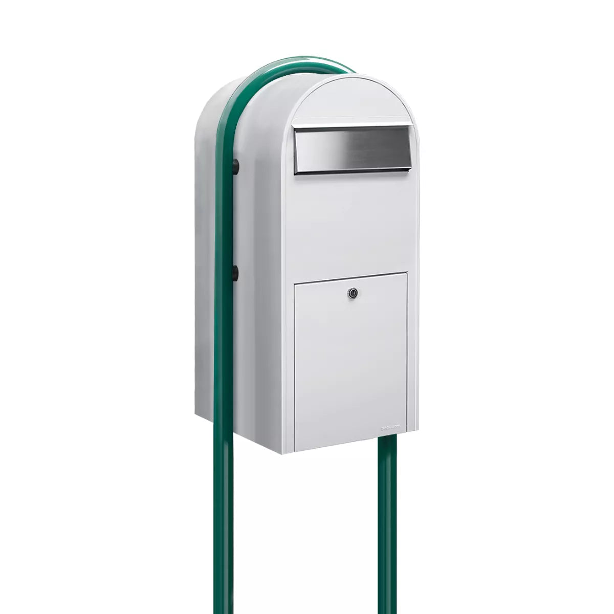 Bobi Jumbo Front Access Modern Locking Package Mailbox and Round Post Combo – Multiple Color Options