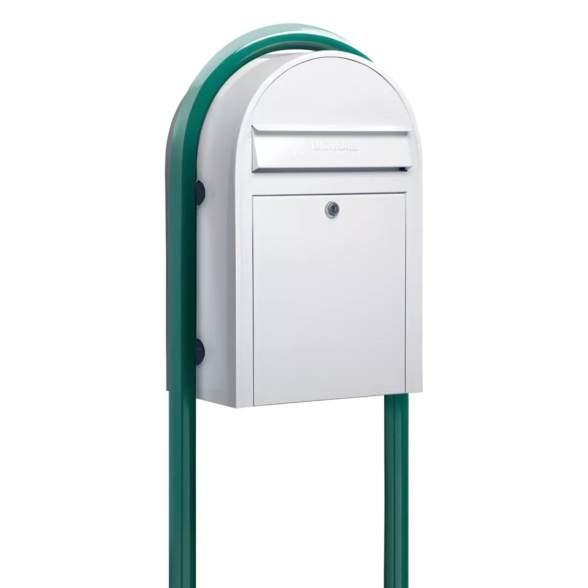 Bobi Classic Front Access Modern Locking Mailbox and Round Post Combo – Multiple Color Options