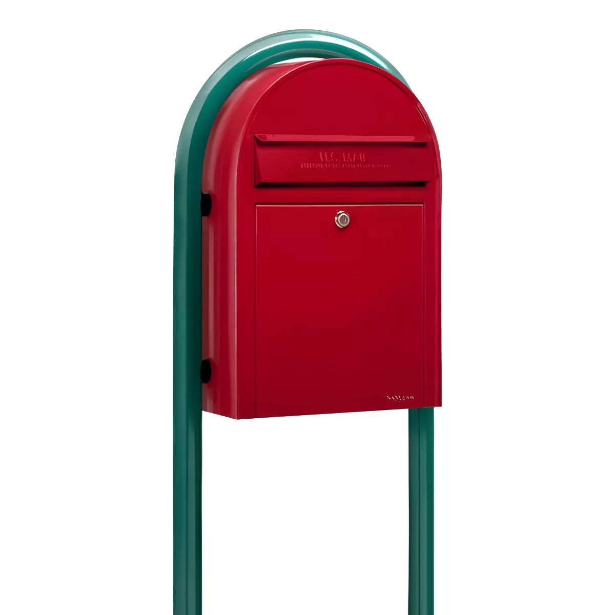 Bobi Classic Front Access Modern Locking Mailbox and Round Post Combo – Multiple Color Options