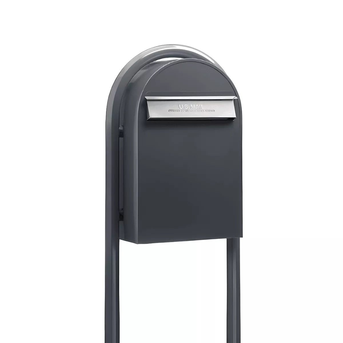 bobi classic b grey mailbox with round grey post