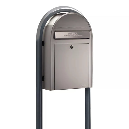 Bobi Classic Front Access Modern Locking Mailbox and Round Post Combo – Multiple Color Options