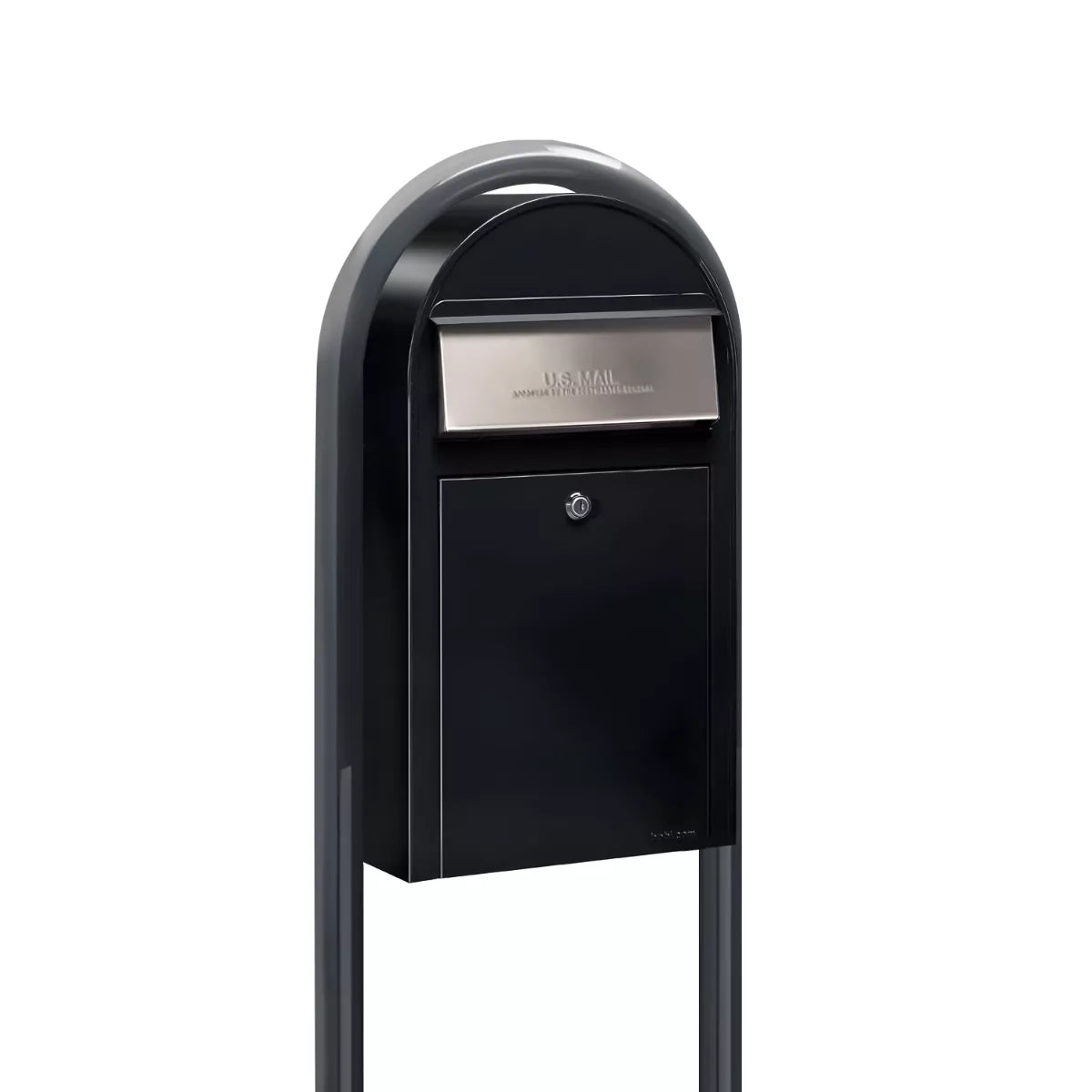 Bobi Grande Slim Front Access Modern Locking Mailbox with Round Post Combo – Multiple Color Options