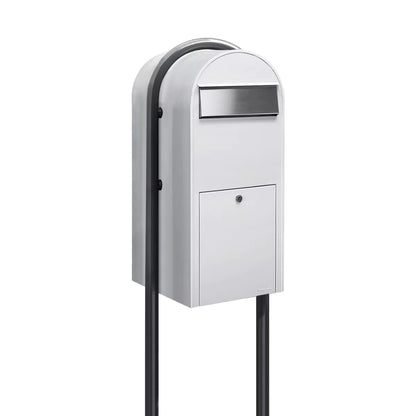 Bobi Jumbo Front Access Modern Locking Package Mailbox and Round Post Combo – Multiple Color Options