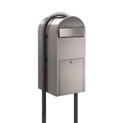 Bobi Jumbo Front Access Modern Locking Package Mailbox and Round Post Combo – Multiple Color Options