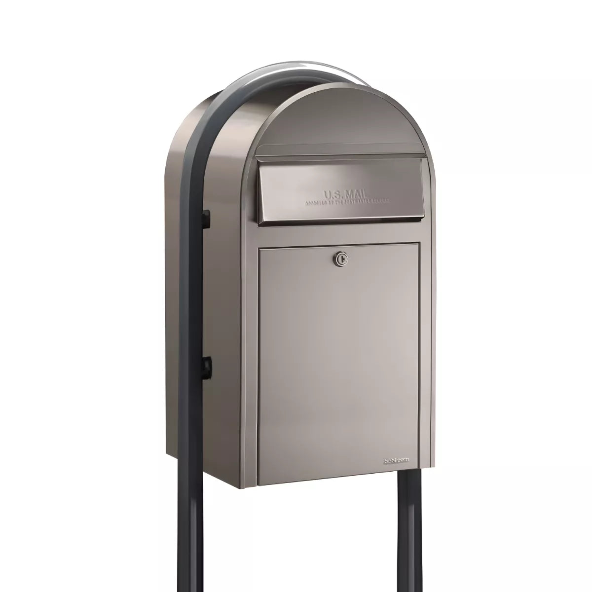 Bobi Grande Front Access Modern Locking Mailbox with Round Post Combo – Secure Small Parcel Delivery – Multiple Color Options