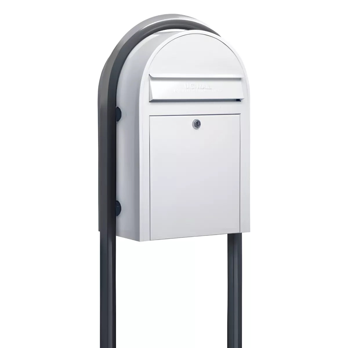 Bobi Classic Front Access Modern Locking Mailbox and Round Post Combo – Multiple Color Options