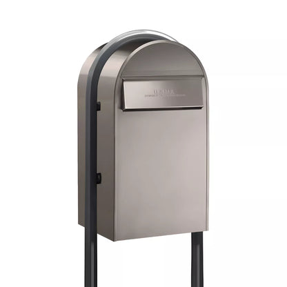 Bobi Grande B Rear Access Modern Locking Mailbox with Round Post Combo – Secure Small Parcel Delivery – Multiple Color Options