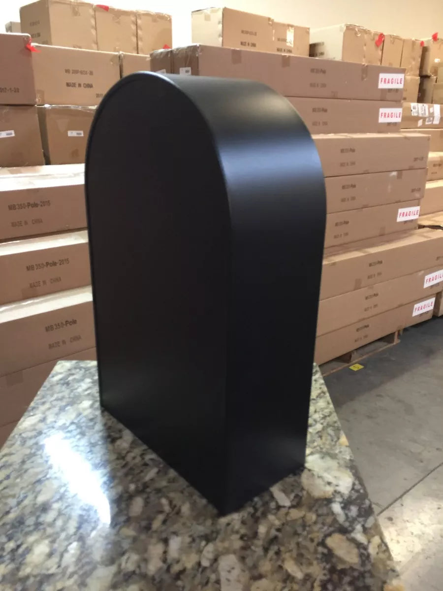 rear view, black bobi slim mailbox