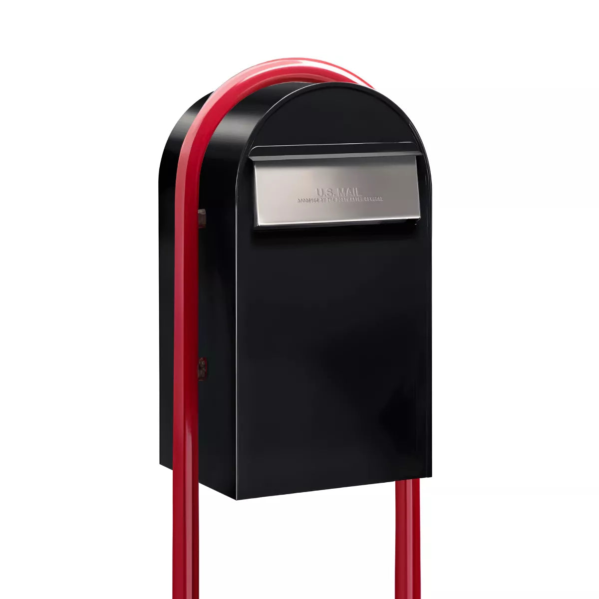 Bobi Grande B Rear Access Modern Locking Mailbox with Round Post Combo – Secure Small Parcel Delivery – Multiple Color Options