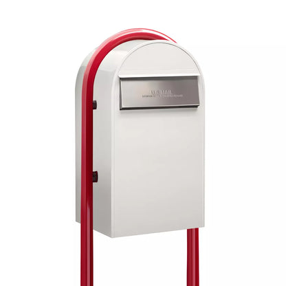 Bobi Grande B Rear Access Modern Locking Mailbox with Round Post Combo – Secure Small Parcel Delivery – Multiple Color Options