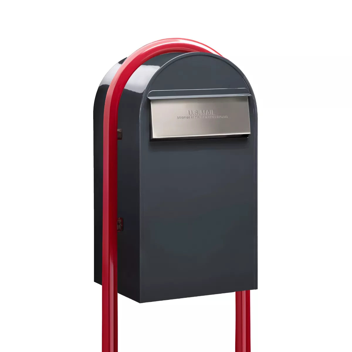 Bobi Grande B Rear Access Modern Locking Mailbox with Round Post Combo – Secure Small Parcel Delivery – Multiple Color Options