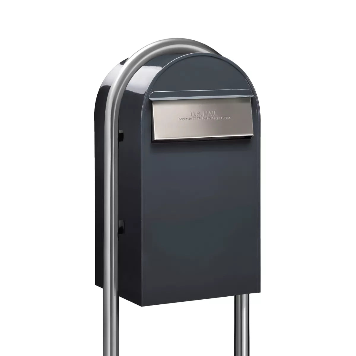 Bobi Grande B Rear Access Modern Locking Mailbox with Round Post Combo – Secure Small Parcel Delivery – Multiple Color Options