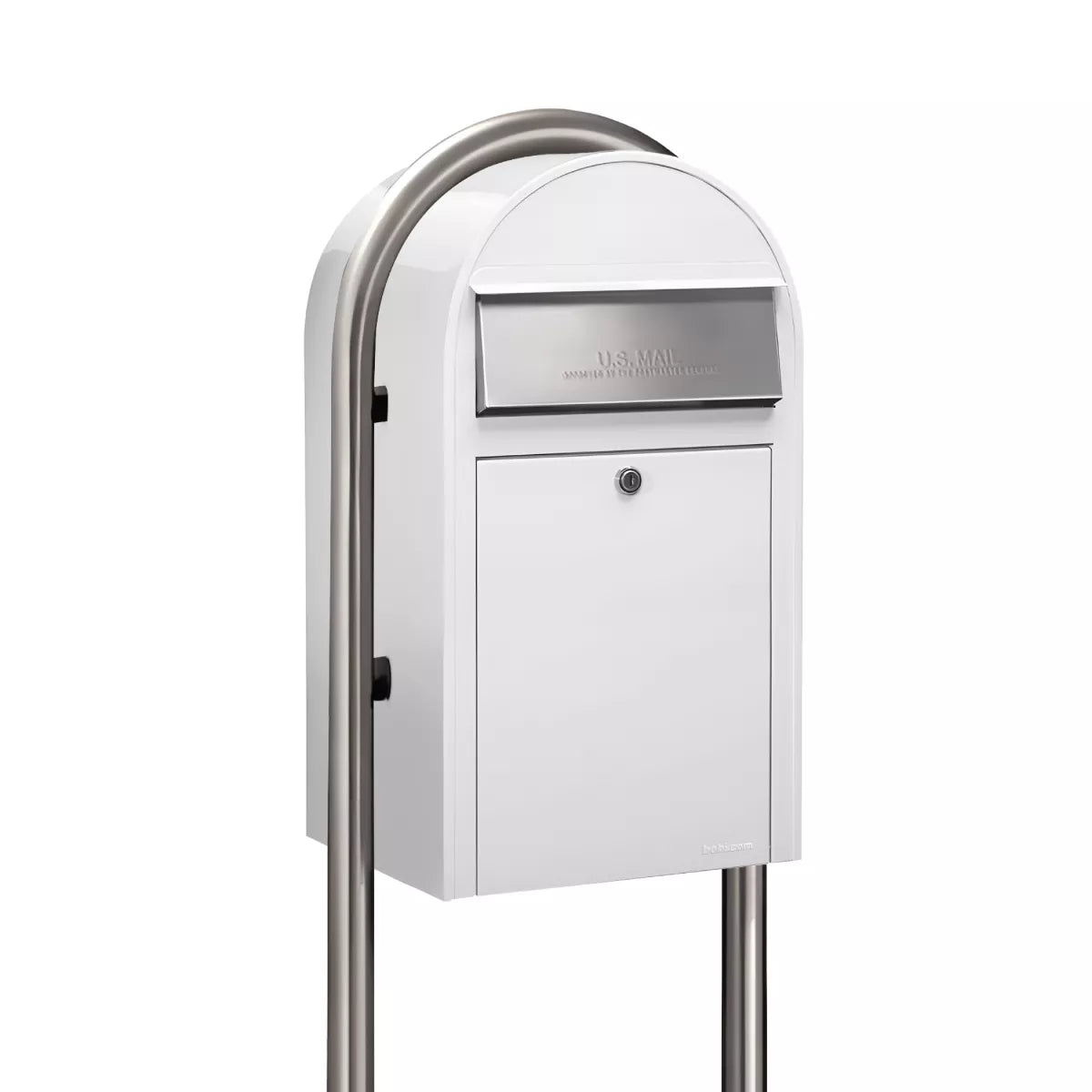 Bobi Grande Front Access Modern Locking Mailbox with Round Post Combo – Secure Small Parcel Delivery – Multiple Color Options