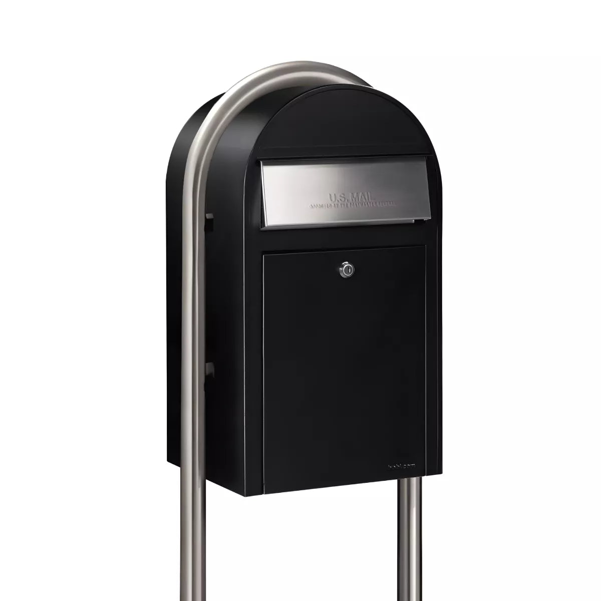 black bobi grande mailbox with stainless steel combo