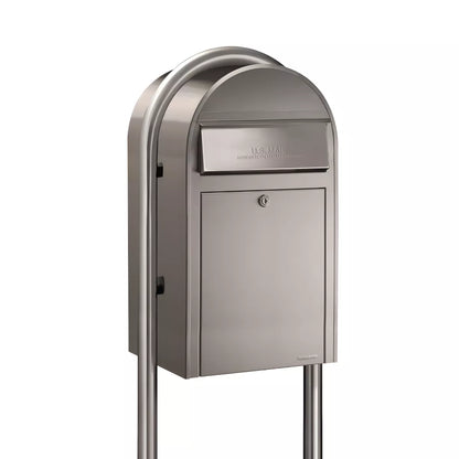 Bobi Grande Front Access Modern Locking Mailbox with Round Post Combo – Secure Small Parcel Delivery – Multiple Color Options